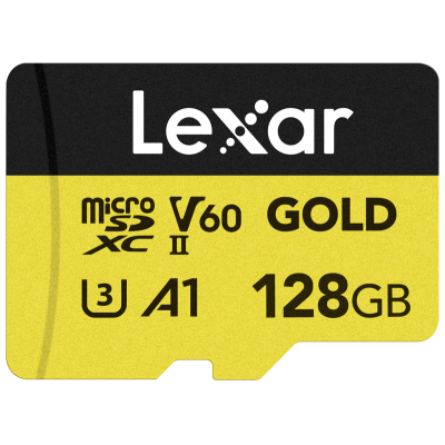 Lexar microSDXC GOLD UHS-II/C10/A1/U3 R280/W100 (V60) 128GB, Card memorie MicroSD