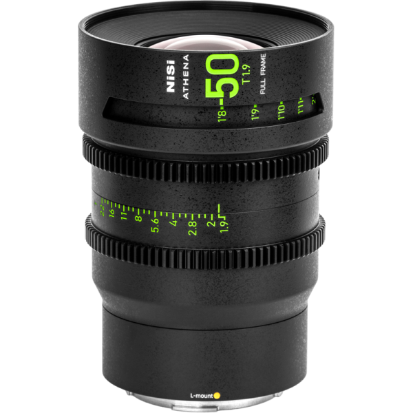 NiSi Athena Prime 50mm T1.9, Obiectiv Cine, Montura L-Mount, Cerc Imagine 46mm, Filet Filtru 77mm, Rotatie Focalizare 300 Grade