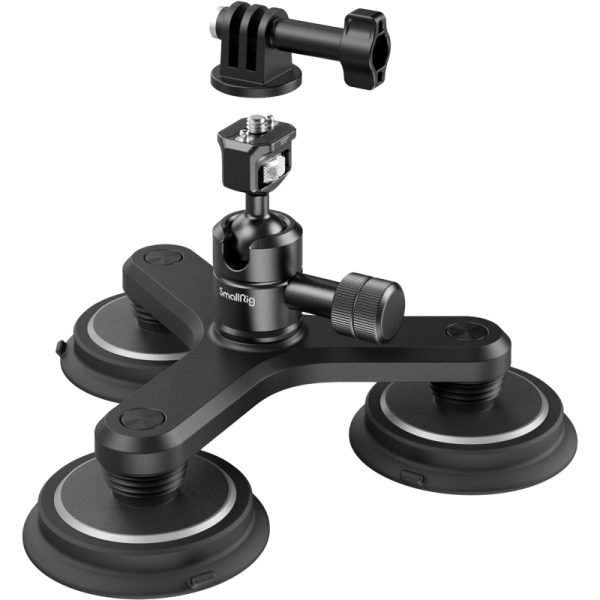SmallRig 4468 Triple Magnetic Suction Cup Mounting Support Kit for Action Cameras, Suport cu ventuze pentru camere