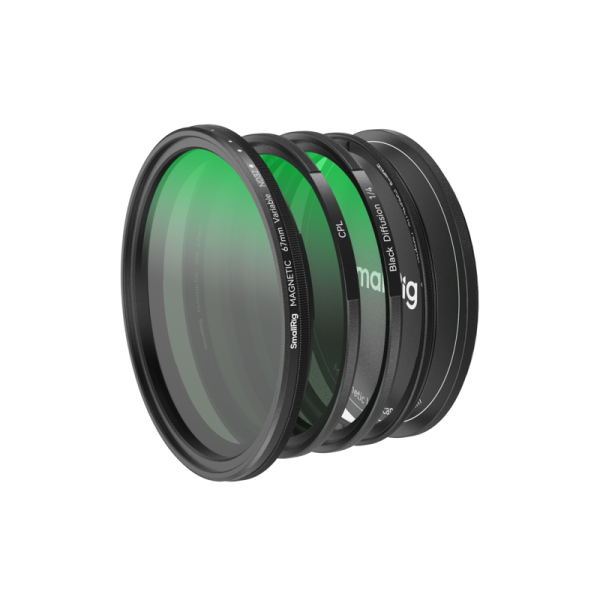 SmallRig 4726 5-in-1 Attachable Filter Kit VND 2-32 & CPL & 1/4 Effect Black Mist (67mm), Filtre foto smartphone
