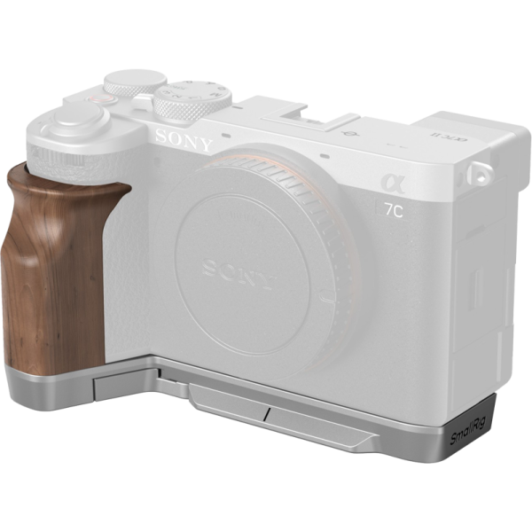 SmallRig 4796 L-Shape Mount Plate with Wooden Handle for Sony Alpha 7C II / Alpha 7CR, Husa protectie camera