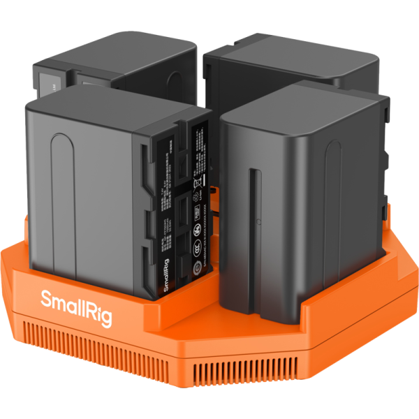 SmallRig 4834 NP-F970 4-Channel Camera Battery Charger & 4-Battery Kit, Kit de 4 baterii