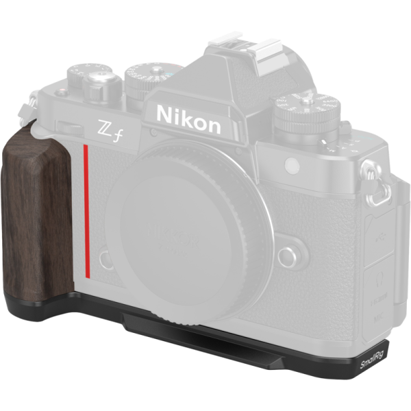 SmallRig 4801 L-Shape Mount Plate with Wooden Handle for Nikon Z f, Camera cage L