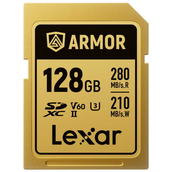 Lexar SDXC ARMOR Gold UHS-II U3, Stainless Steel, IP68 R280/W210 (V60) 128GB, Card memorie