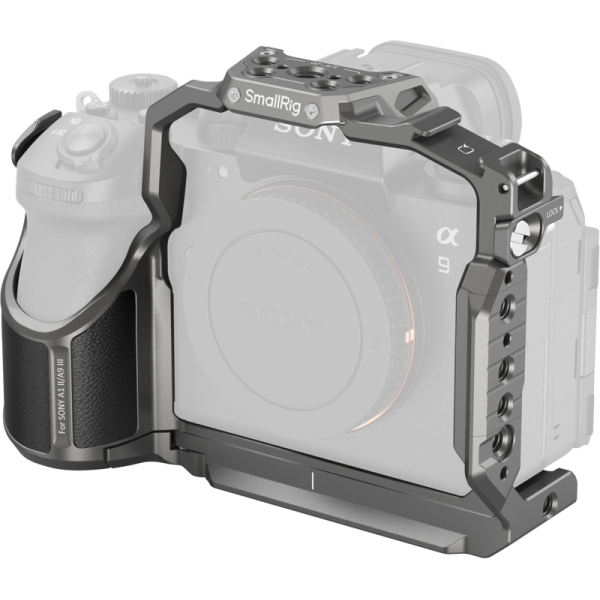 SmallRig 5187 Cage pentru Sony Alpha 1 II / Alpha 9 III, Sina HawkLock NATO, Placa Arca-Swiss, Suport Pantof Rece, Mufa QD