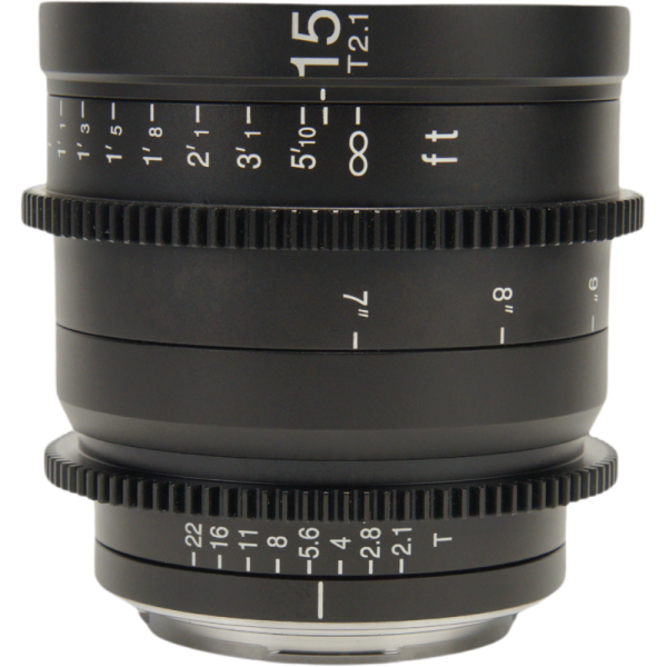Laowa 15mm T2.1 Zero-D Cine Lens, Montura Canon RF, Diafragma T2.1, Distorsiune Minima Zero-D, Scala Focus in Picioare