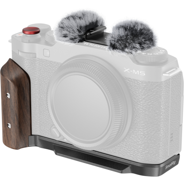 SmallRig 5260 L-Shape Mount Plate with Wooden Handle for FUJIFILM X-M5 Black