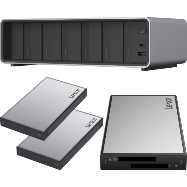 Lexar Professional Workflow Pro cu Thunderbolt4 uplink I with Dual SD reader and 2x2TB SSD
