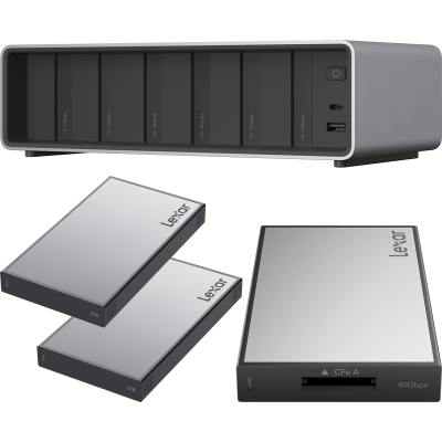 Lexar Professional Workflow Pro cu CFexpress Type A reader and 2x2TB SSD