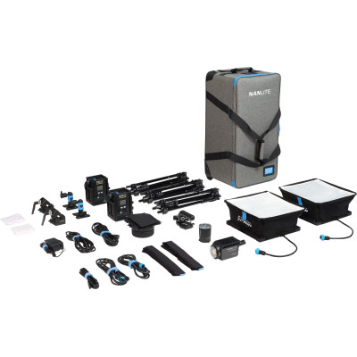 Avatar-Shop|Kit 3 Lumini Nanlite: 2 x PavoSlim 60B, 1x Forza 60B II, Bi-Color 2700K-6500K, Lentila Fresnel, Stative si Geanta Troller|Nanlite