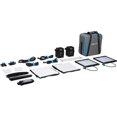 Avatar-Shop|Kit 2 Panouri LED Nanlite PavoSlim 60B Bi-Color, CCT 2700K-6500K, Putere 60W, CRI 95, include Softbox-uri si Geanta Transport|Nanlite