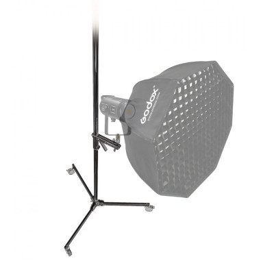 Manfrotto 231B Stativ Negru cu Brat Culisabil, Inaltime Maxima 250 cm, Baza pe Roti,...
