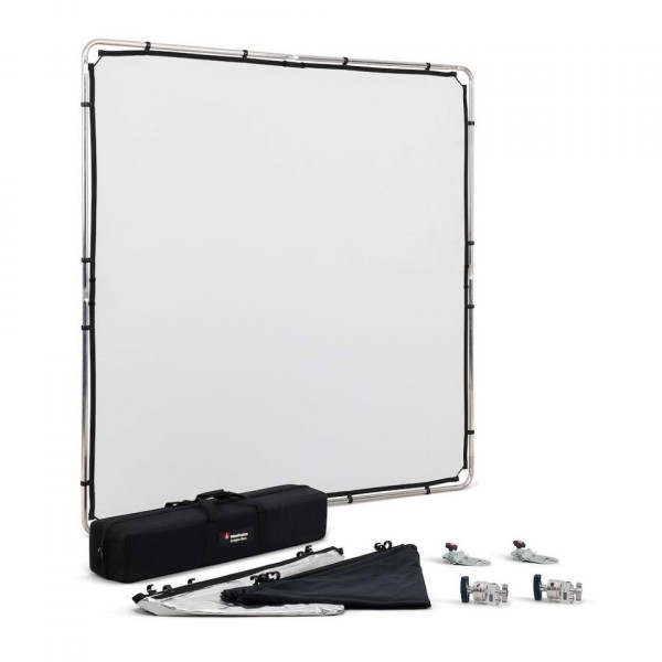 Manfrotto Kit Pro Scrim, Cadru Aluminiu 2x2m, 3 Panze, 2 Grip-Head, Geanta Transport