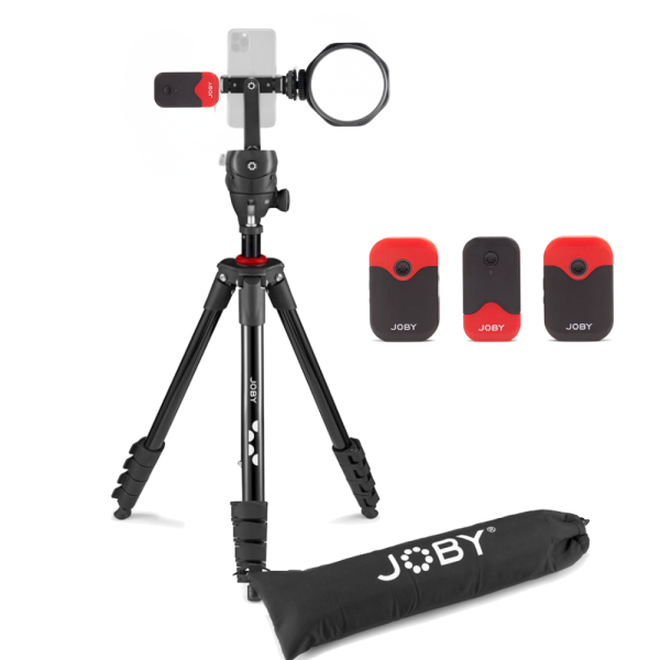 Kit Vlogger Joby Compact Action cu LED si lavaliera wireless