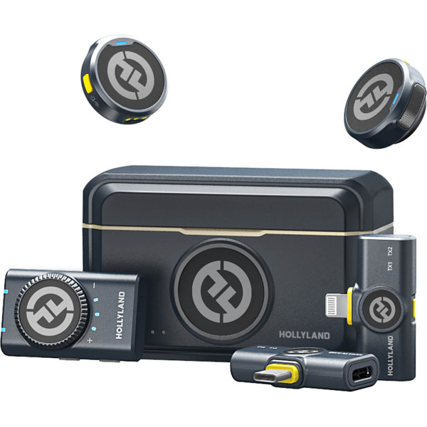 Hollyland Lark M2 Combo Kit Complet Lavaliere Wireless pentru Camere, iPhone si Android cu Noise Cancelling