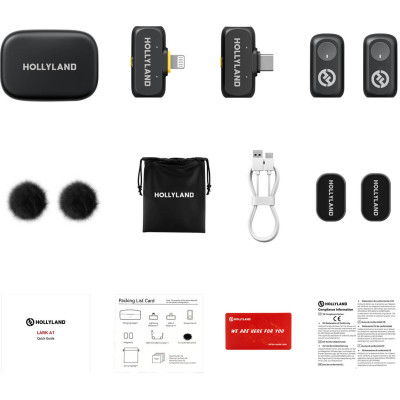 pachet complet hollyland lark a1 combo accesorii si geanta transport