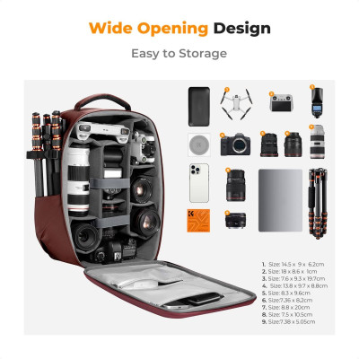 Avatar-Shop|K&F CONCEPT Backpack 22L Nature Wander 10 (red), Rucsac foto|K&F Concept