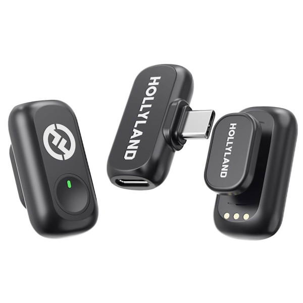 Hollyland LARK A1 Mini Duo Lavaliere wireless, Omnidirectional, Lightning RX, Autonomie 9 ore, Space Gray