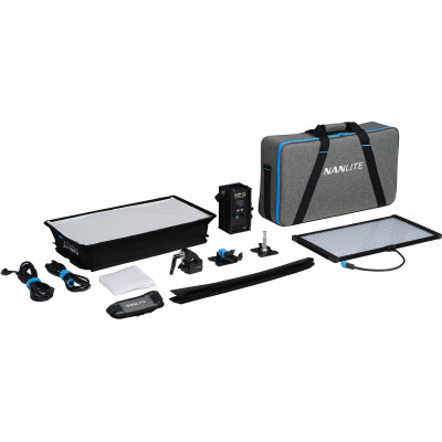 kit complet iluminat video nanlite pavoslim 120b geanta transport