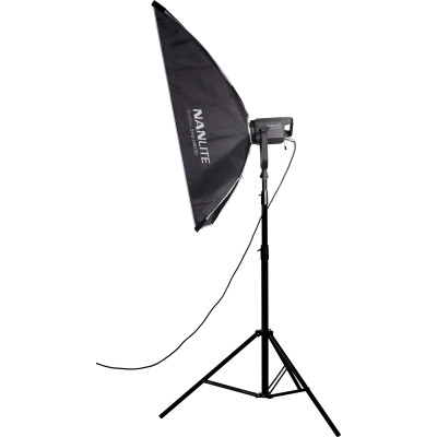 Avatar-Shop|Softbox Asimetric Stripbank Nanlite 45 x 110 cm, Montura Bowens, Interior Argintiu, Difuzie Frontala, Profil Ingust|Nanlite