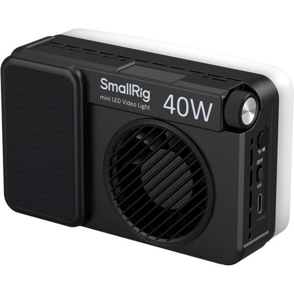 SmallRig RM 40C Lampa Video Mini LED RGBWW, 40W, 2500K-10000K, Baterie 4800mAh, Prindere Magnetica, Difuzie si Grid Inclus
