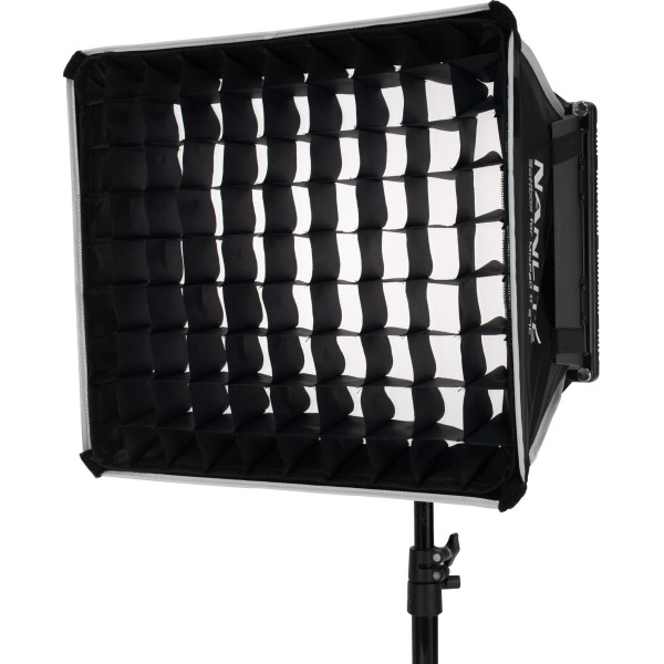 Set Softbox, Voleti si Grila Nanlite pentru Panou LED MixPad II 27C, Pliabil, Control Directional Lumina