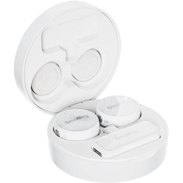SmallRig S 60 Lavaliera Wireless, USB-C, Raza 300 m, DSP 24 bit, Autonomie 44 ore, Prindere Magnetica, TX 7.9 g, Alb