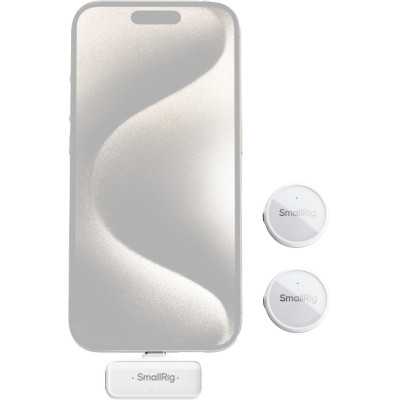 Avatar-Shop|SmallRig S 60 Lavaliera Wireless, USB-C, Raza 300 m, DSP 24 bit, Autonomie 44 ore, Prindere Magnetica, TX 7.9 g, Alb|SmallRig