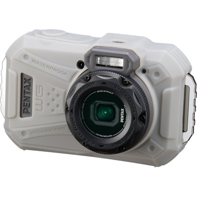 Pentax WG-1000 Gray Aparat Foto Compact Rezistent la Apa, Senzor 16.35 MP, Zoom Optic 4x, Subacvatic 15 m, Antisoc 2 m