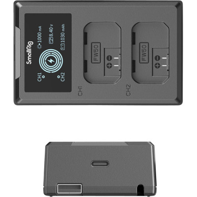 smallrig 4081 incarcare simultana doi acumulatori np-fw50 eficienta maxima