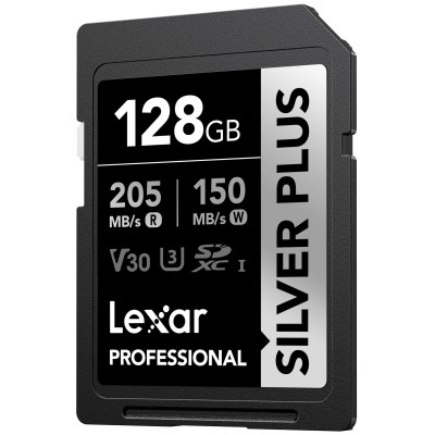 lexar professional silver plus 128gb inregistrare video 4k 60fps si fotografie burst