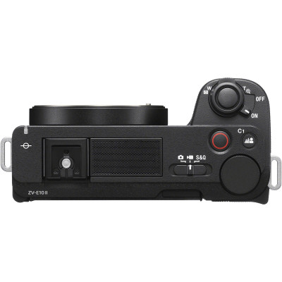 detaliu microfon 3 capsule si ecran flip-out sony alpha zv-e10 ii