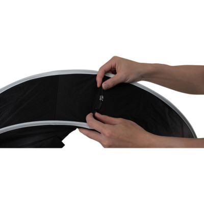 Nanlite Softbox dedicat Compac 100 si 100B, Design Rapid-Fold, Forma Rotunda, Unghi 220 Grade, Instalare Rapida, Negru/Alb