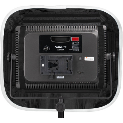softbox pliabil nanlite pentru panouri led seria 1200 instalare pe vofeti studio