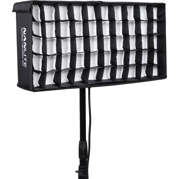 Softbox Nanlite Pliabil cu Grid pentru PavoSlim 120B si 120C, Doua Difuzii (1.5 si 2.5), Montare Velcro, Negru