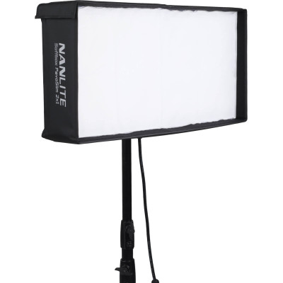 Softbox Nanlite Pliabil cu Grid pentru PavoSlim 120B si 120C, Doua Difuzii (1.5 si 2.5), Montare Velcro, Negru
