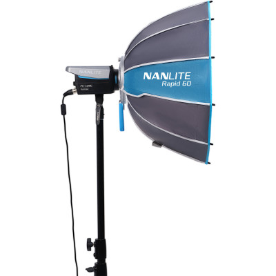 Nanlite Rapid 60 Parabolic Softbox SB-RP60, Montura FM, Sistem Quick-Open 5 Secunde, Include Grid si 2 Difuzii, 60 cm