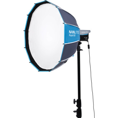 Nanlite Rapid 60 Parabolic Softbox SB-RP60, Montura FM, Sistem Quick-Open 5 Secunde, Include Grid si 2 Difuzii, 60 cm