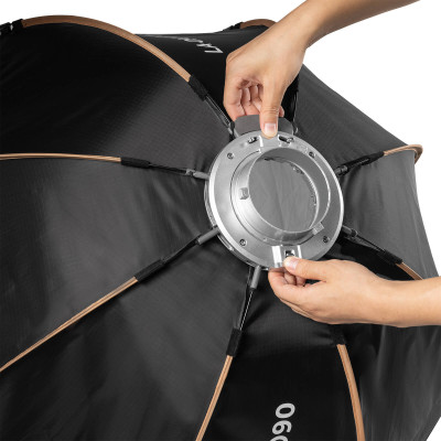 SmallRig 4633 Softbox Octagonal LA-O90 90 cm, Montura Bowens, Quick Release, Include Grid Honeycomb si 2 Difuzii