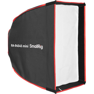 softbox patrat mini smallrig 45x45 montat pe rc 60b setup filmare portabil grid inclus