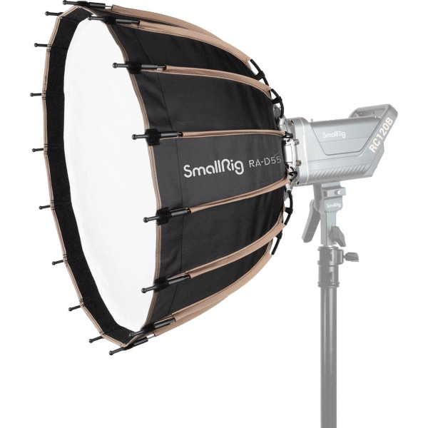 SmallRig 3585 Softbox Parabolic RA-D55 55 cm, Montura Bowens, Quick Release, 16 Tije Externe, Include Grid si 2 Difuzii
