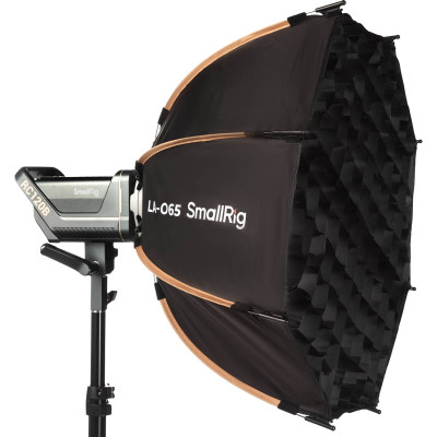 softbox octogonal smallrig 65cm montat pe rc 120 setup filmare vlogging studio profesional