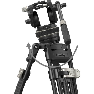 detalii cap video smallrig dh10 cu maner telescopic si bula de nivel integrata