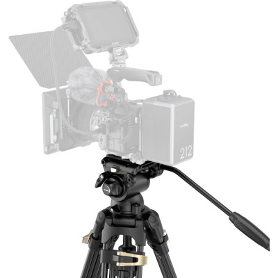 SmallRig 4686 Trepied Video Aluminiu Heavy-Duty AD-01S, Cap Fluid, Sarcina 6 kg, Inaltime 187 cm, Compatibil DJI RS si Manfrotto