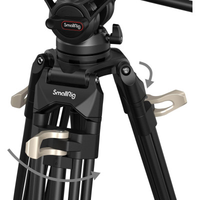 Avatar-Shop|SmallRig 3751 Trepied Video Aluminiu Heavy-Duty AD-01, Cap Fluid, Sarcina 8 kg, Inaltime 186 cm, Sistem Quick-Release Manfrotto|SmallRig