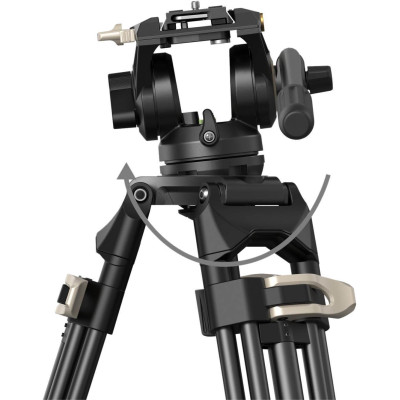 SmallRig 3751 Trepied Video Aluminiu Heavy-Duty AD-01, Cap Fluid, Sarcina 8 kg, Inaltime 186 cm, Sistem Quick-Release Manfrotto