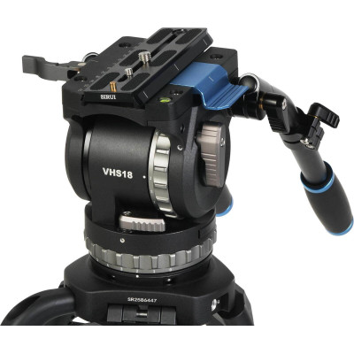 Sirui SQ100 + VHS18 Kit Trepied Video Carbon, Bol 100 mm, Sistem Rapid One-Step, Sarcina 18 kg, Contrabalans 10 Trepte