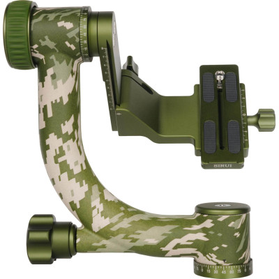 Sirui CT-3204 + CH20 Kit Trepied Carbon si Cap Gimbal Camuflaj, Sarcina 20 kg, Baza Nivelare, Ideal pentru wildlife