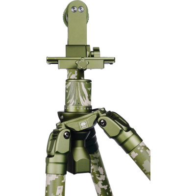 Sirui CT-3204 + CH20 Kit Trepied Carbon si Cap Gimbal Camuflaj, Sarcina 20 kg, Baza Nivelare, Ideal pentru wildlife