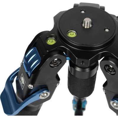Sirui SVT-75 Pro Trepied Video Carbon, Sistem Rapid One-Step, Bol 75 mm, Sarcina 25 kg, Mid-Spreader, Maner Quick Release Inclus
